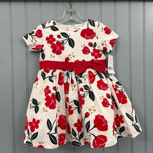 Carter's Formal Dress 18 Months White Red Floral